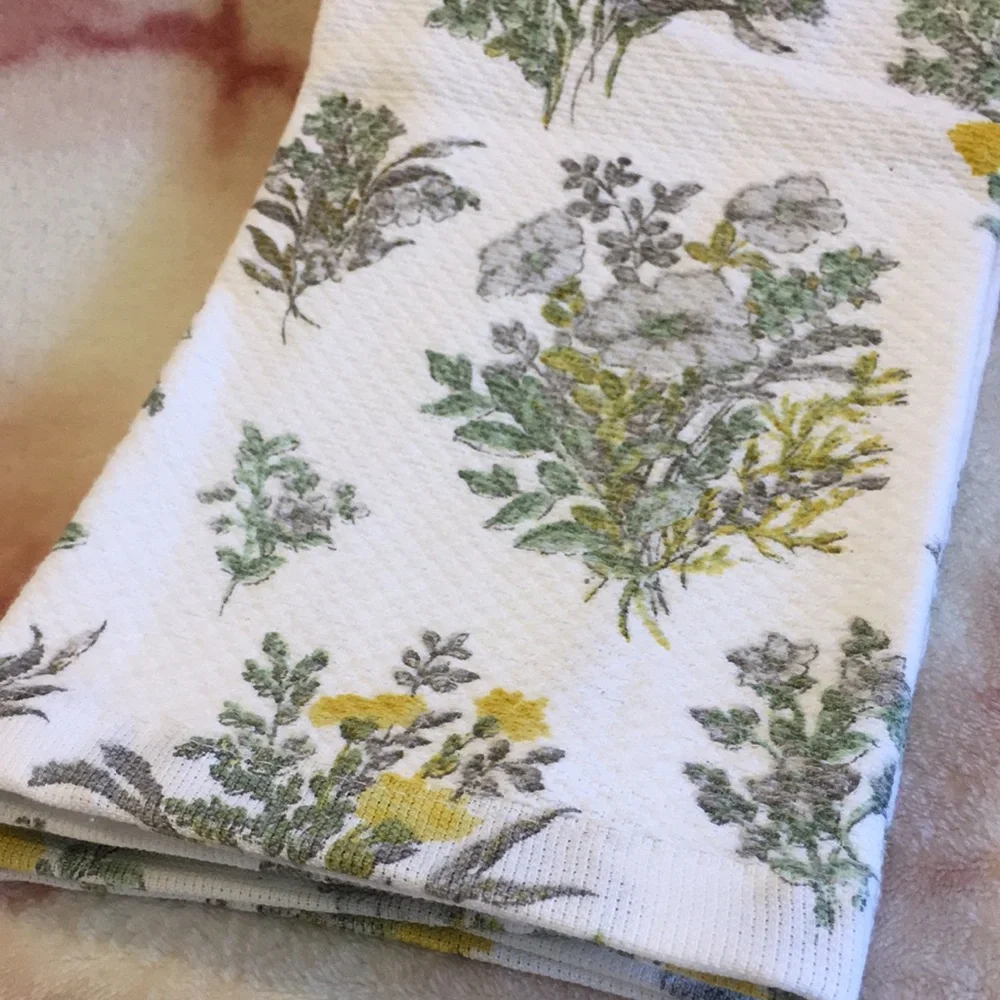 Spring Wild Flowers Farmhouse Kitchen Towels Set of 2 Aurora Studio NWT cotton - Picture 8 of 16